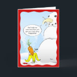 2023 Christmas Banana Karate Carrot Snowman Funny Holiday Card<br><div class="desc">Looking for funny Christmas card ideas that you can send to family and friends? Here is a unique, hilarious holiday card design with original art by Raphaela Wilson. The fun illustration depicts a peeled banana stuck in the face of frosty the snowman, put there by a mischievous carrot. On the...</div>