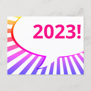 2023 comic bubble postcard