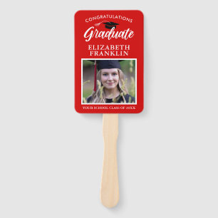 2023 Congrats Graduation School Colors Photo Hand Fan