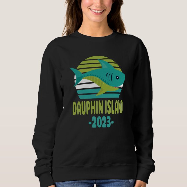 2023 Dauphin Island Alabama Shark Sweatshirt (Front)
