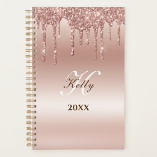 2023 Dripping Rose Gold personalised name Planner