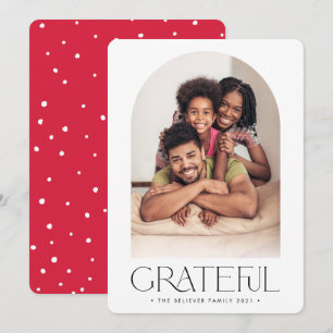 2023 FAMILY PHOTO minimalist arch GRATEFUL red Announcement