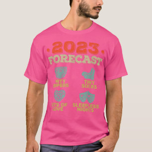 2023 Forecast New Mom Dad Epecting Baby Announceme T-Shirt