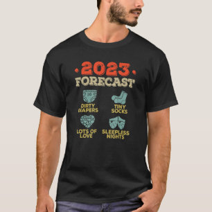 2023 Forecast New Mum Dad Expecting Baby Announcem T-Shirt