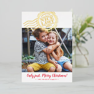 2023 FUN CHRISTMAS PHOTO cute kids Nice List stamp
