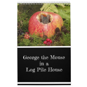2023 George the mouse in a log pile house new  Calendar