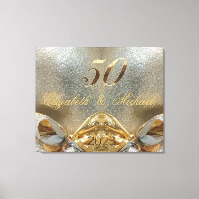 2023 Golden Wedding 50th Wedding Anniversary Canvas Print (Front)