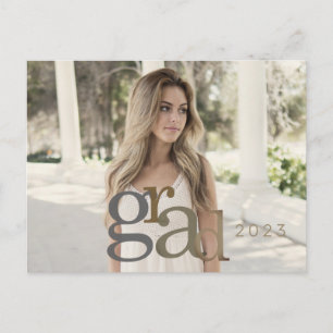2023 Grad Photo Neutral II Announcement Card