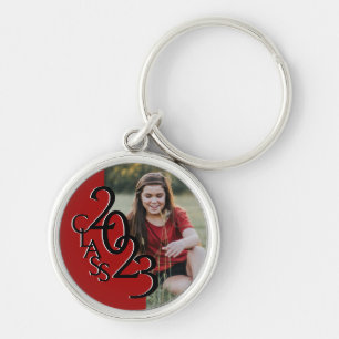 2023 Graduation Keepsake Photo Red and Black Key Ring
