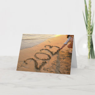 2023 Happy New Year, Beach Sand Writing Card