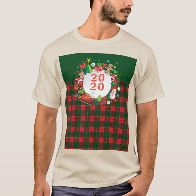 2023 Happy New Year! Scotland Pattern T-Shirt (Front)