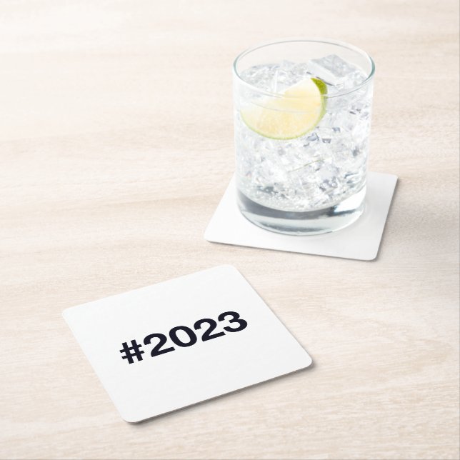 2023 Hashtag Square Paper Coaster (Insitu)