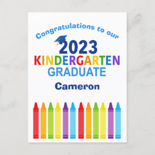 2023 Kindergarten Graduate Custom Cute Graduation Postcard