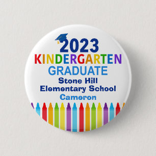 2023 Kindergarten Graduation Custom Cute Name Tag 6 Cm Round Badge