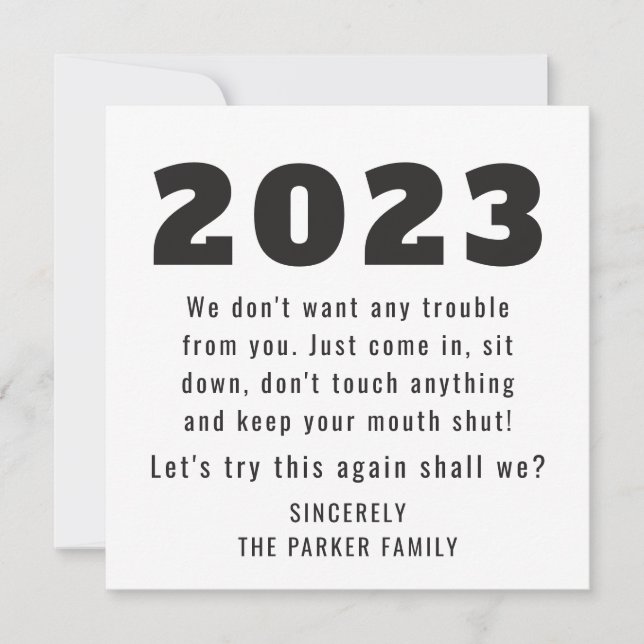 2023 Let's Try This Again | Happy New Year Holiday Card (Front)