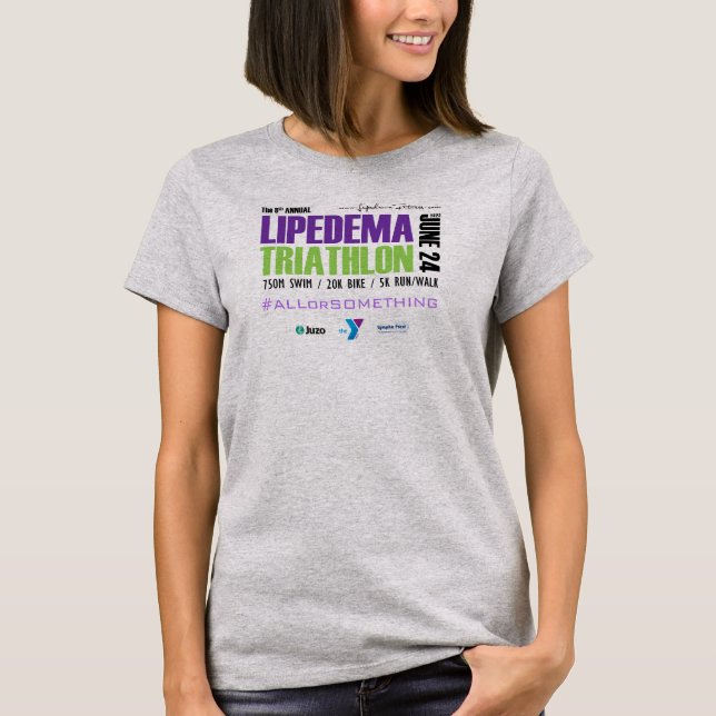 2023 Lipedema Triathlon grey T-Shirt (Front)