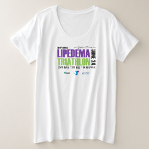 2023 Lipedema Triathlon Plus T-Shirt (White) Plus Size T-Shirt