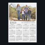 2023 Magnetic Calendar Family Photo White Black<br><div class="desc">For a 2024 calendar, please visit: https://www.zazzle.com/2024_magnetic_calendar_family_photo_white_black-256934997520774775 This simple minimalist style magnetic 2023 calendar is easy to personalise with your family name and custom photo to create a unique present for loved ones. The white and black design with a colourful picture looks beautiful and clear and is a practical gift...</div>