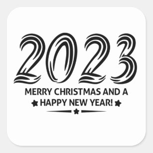 2023 Merry Christmas and a Happy New Year Square Sticker