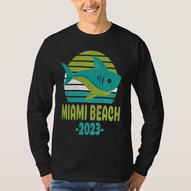 2023 Miami Beach Florida Shark T-Shirt (Front)
