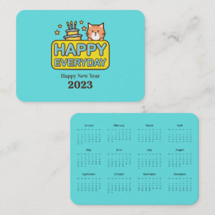 2023 mini calendar business card