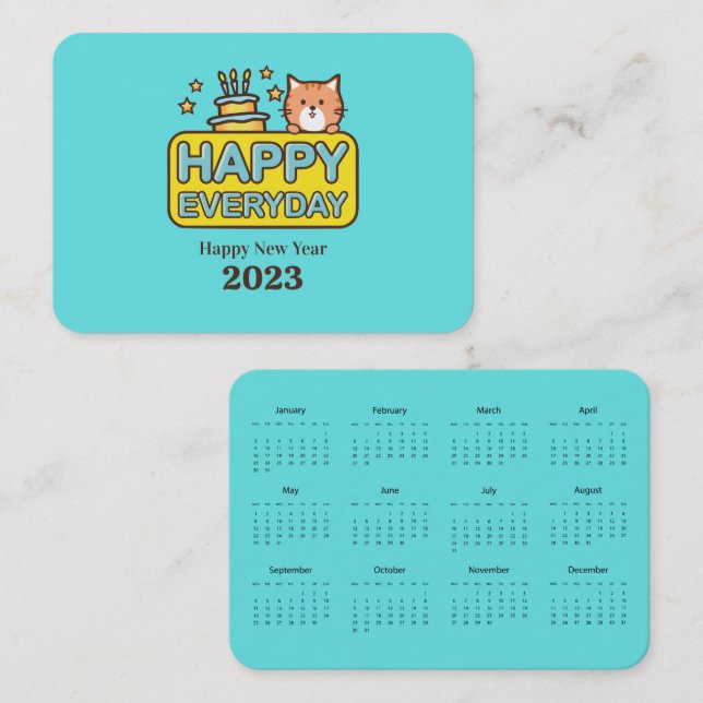 2023 mini calendar business card (Front/Back)