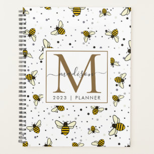 2023 Monogram Bumblebbees Pattern Weekly Monthly Planner