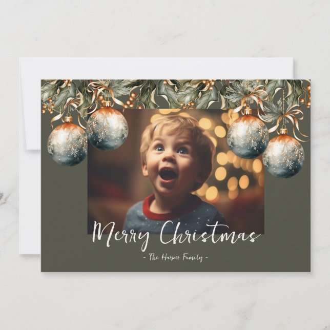 2023 One Photo Ornament Holiday Card (Front)