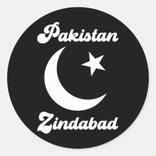 2023 Pakistan Zindabyd Dil Pakistani Heart Flag Pr Classic Round Sticker