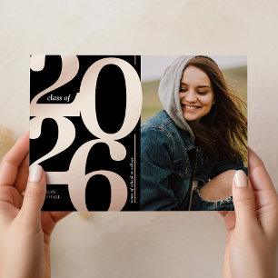 2023 Photo Black Rose Gold Graduation Announcement