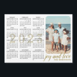 2023 Photo Calendar Magnet Modern Black White Gold<br><div class="desc">This modern 2023 magnetic calendar designed in minimalist style is easy to customise with personal photo to create a unique keepsake for your loved ones. The white and black design with a colourful picture and golden text is the template where you can type your family name and add own picture....</div>