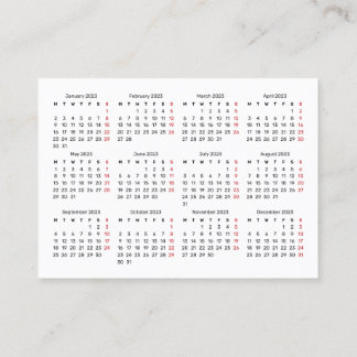 2023 Promotional Business Card - Monday Start