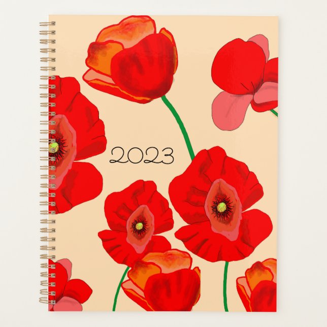2023 Red Poppy Field  Planner (Front)