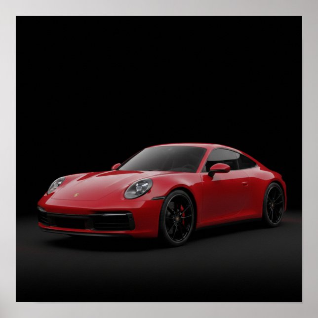 2023 Red Porsche 911 Poster (Front)