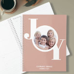 2023 Rose Gold Blush Pink Custom Photo Planner<br><div class="desc">This modern 2023 Planner features the word JOY in stylish typography on a blush pink,  rose gold background.
Easily customisable with your photo and details, </div>