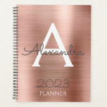 2023 Rose Gold Blush Pink Sparkle Monogram Planner<br><div class="desc">2023 Rose Gold - Blush Pink Sparkle Metallic Monogram Name and Initial Spiral Notebook Planner. This makes the perfect sweet 16 birthday,  wedding,  bridal shower,  anniversary,  baby shower or bachelorette party gift for someone that loves glam luxury and chic styles.</div>