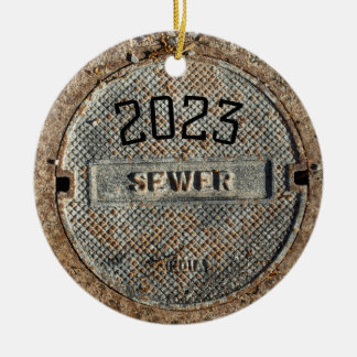 2023 Sewer Manhole Cover Official Ceramic Tree Decoration