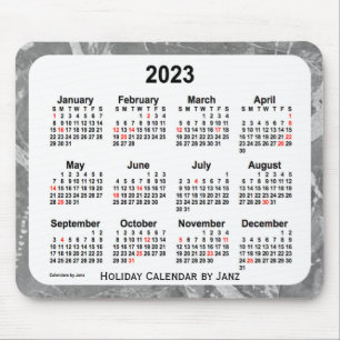 2023 Silver Holiday Art Calendar by Janz Mouse Pad