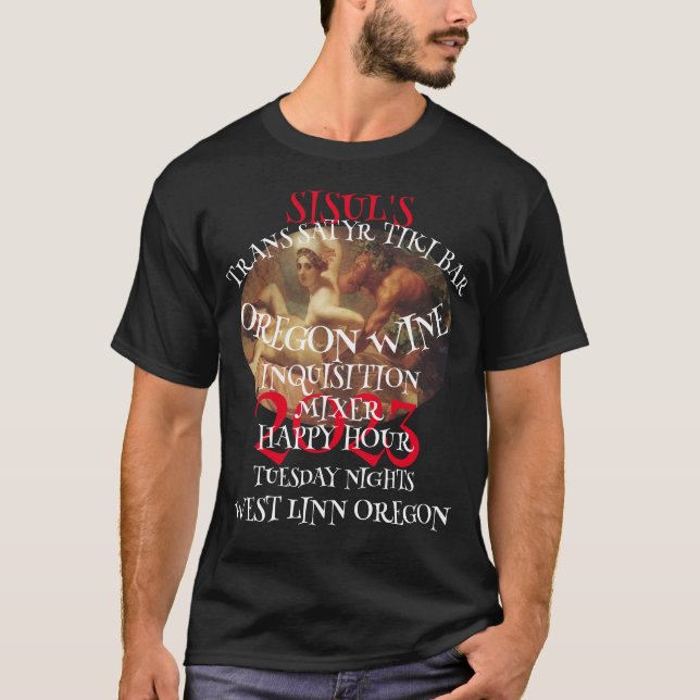 2023 SISUL'S TRANS SATYR TIKI Bar Happy HOUR T-Shirt (Front)