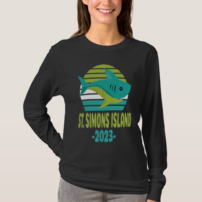 2023 St Simons Island Georgia Shark T-Shirt (Front)