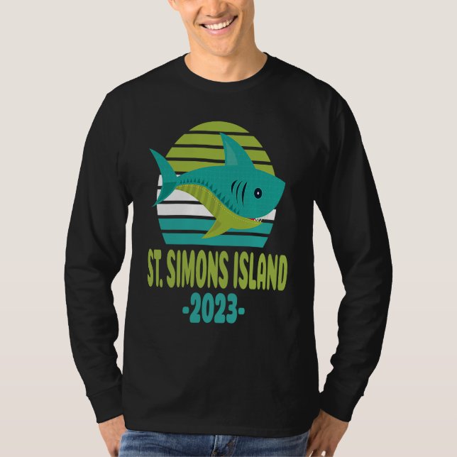 2023 St Simons Island Georgia Shark T-Shirt (Front)