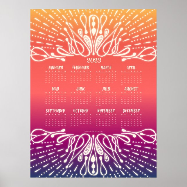 2023 Sunrise Sunset Calendar Poster (Front)