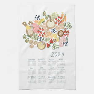 2023 Tea Towel Calendar Food Lover Kitchen Art