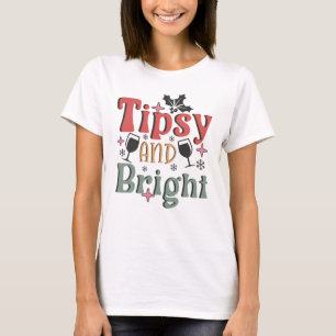 2023 Tipsy & Bright Starry Wine Glasses T-Shirt