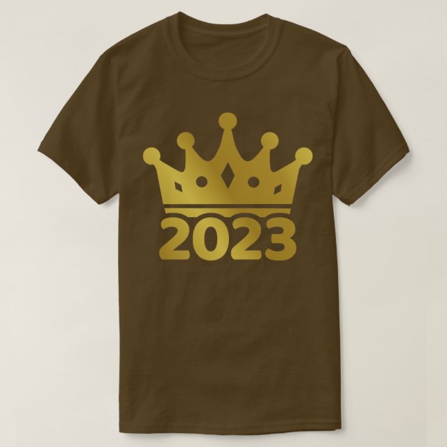 2023 with crown for birthday and party celebration T-Shirt (Design Front)