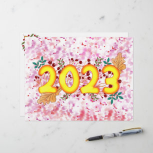2023 WITH PRETTY LEAVES AND RED BERRIES CUSTOM LETTERHEAD