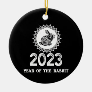 2023 Year of the Rabbit Chinese New Year  Ceramic Tree Decoration