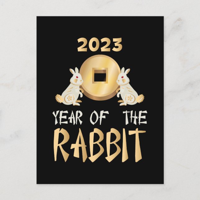 2023 Year Of The Rabbit Chinese New Year Holiday Postcard (Front)