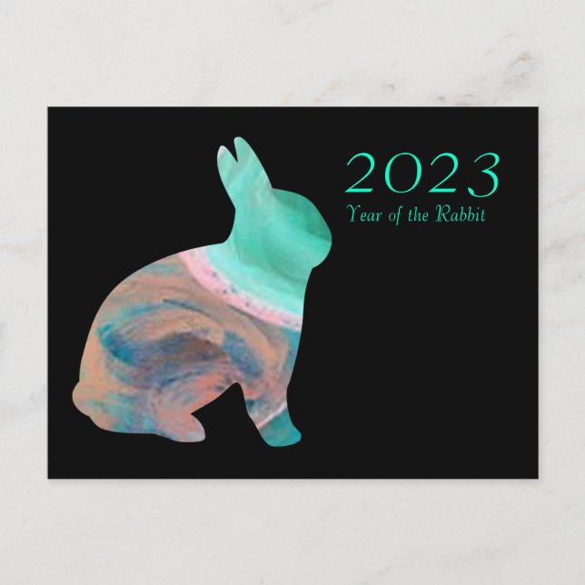 2023 Year of the Rabbit Chinese Zodiac by Janz Holiday Postcard (Front)