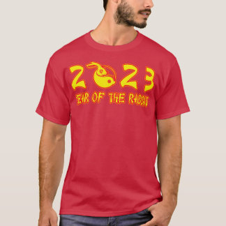2023 Year Of The Rabbit Neon Yellow Text T-Shirt